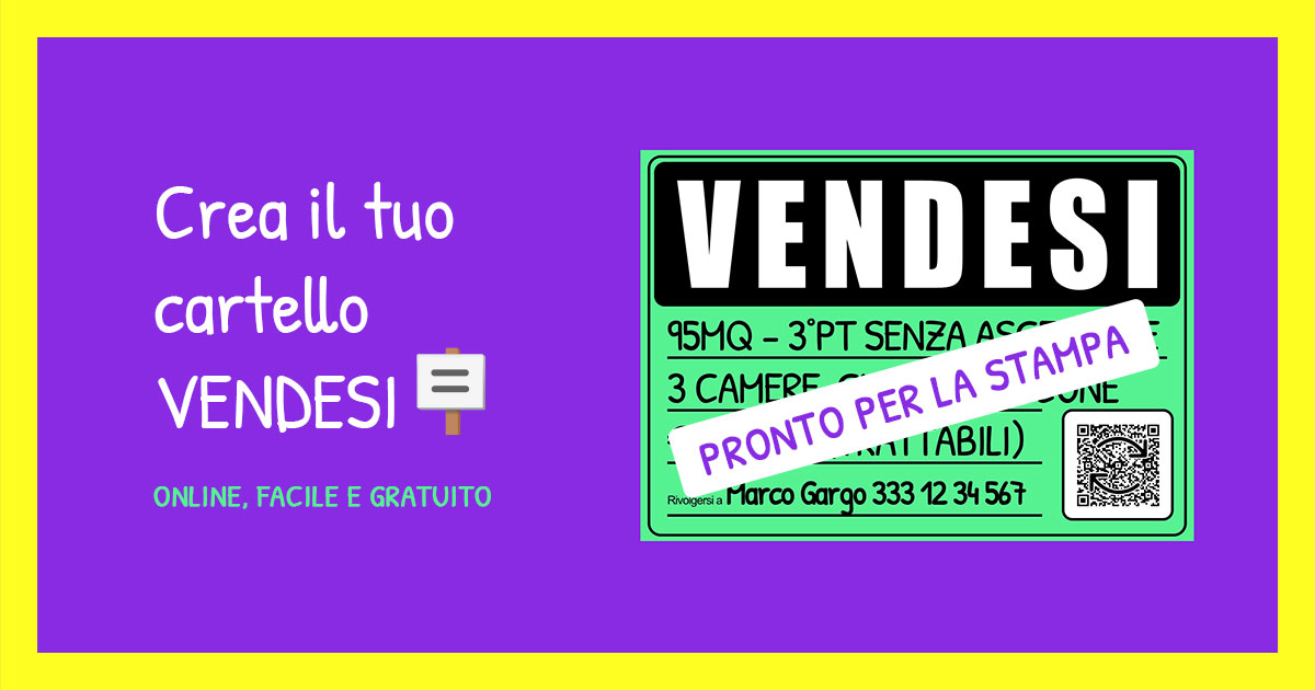 Cartello Vendesi Cartello Vendesi